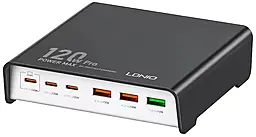 Сетевое зарядное устройство LDNio Q605 120w PPS PD 3xUSB-C/3xUSB-A ports charger black - фото Сетевое зарядное устройство LDNio Q605 120w PPS PD 3xUSB-C/3xUSB-A ports charger black