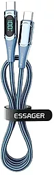 USB PD Кабель Essager LED Digital Display 100w 5a USB Type-C - Type-C cable blue (ES-XCTT1-YD03) - мініатюра 3