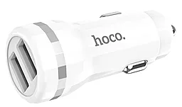 Автомобільний зарядний пристрій Hoco Z27 2.4a 2xUSB-A ports car charger white