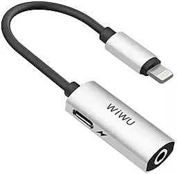 OTG-переходник WIWU LT01 Pro Max Audio Adapter M-F Lightning -> Lightning + 3.5mm Silver