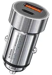 Автомобильное зарядное устройство WK 18w PD USB-C/USB-A ports car charger silver (WP-C28)