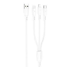 USB Кабель Borofone BX71 3-in-1 USB Type-C/Lightning/micro USB Cable White