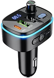 Автомобільний зарядний пристрій з FM трансмітером Hoco E62 Fast 20w PD 2xUSB-A/USB-C ports car charger black