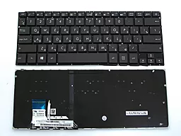 Клавіатура для ноутбуку Asus UX303LA UX303LN без рамки підсвітка клавіш коричнева