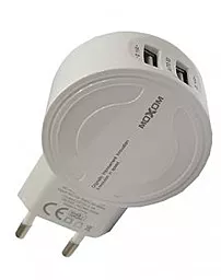 Сетевое зарядное устройство MOXOM MX-HC04 2.4a 2xUSB-A ports charger + USB-C cable white - миниатюра 2