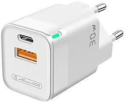 Мережевий зарядний пристрій Jellico C44 30W PD/QC USB-A-C + USB-C - C cable white - мініатюра 2