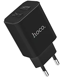 Сетевое зарядное устройство Hoco C62A Victoria 2.1a 2xUSB-A ports charger + Lightning cable black