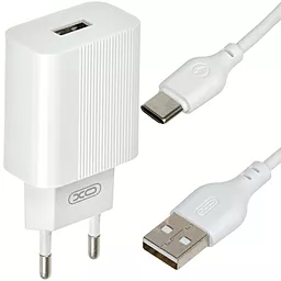 Сетевое зарядное устройство XO L53 2a home charger + USB-C cable white
