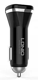 Автомобильное зарядное устройство LDNio DL-DC219 2.1a 2xUSB-A ports car charger + micro USB cable black