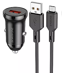 Автомобильное зарядное устройство Borofone BZ18 18w QC3.0 home charger + micro USB cable black