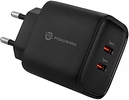 Сетевое зарядное устройство Powermax Eclipse charger 35w GaN PD 2xUSB-C ports black - фото Сетевое зарядное устройство Powermax Eclipse charger 35w GaN PD 2xUSB-C ports black