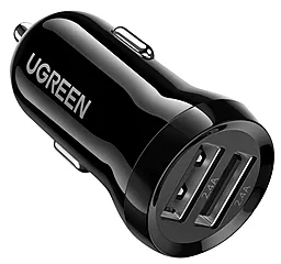 Автомобильное зарядное устройство Ugreen ED018 2.4a 2xUSB-A ports car charger black (50875)