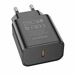 Сетевое зарядное устройство Borofone BA71A Power 20w PD USB-C home charger black