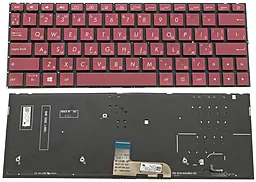 Клавіатура для ноутбуку Asus UX333 series з підсвіткою клавіш без рамки Wine