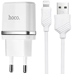 Сетевое зарядное устройство Hoco C11 1a home charger + Lightning cable white