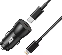Автомобильное зарядное устройство XO CC57 25w PD USB-C car charger + USB-C to Lightning cable black
