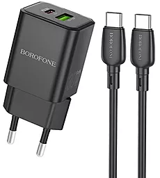 Сетевое зарядное устройство Borofone BN14 Royal GaN 30w USB-C/USB-A ports charger + USB-C to USB-C cable black