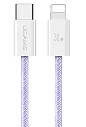 USB PD Кабель Usams U86 30w 3a 1.2m USB Type-C - Lightning cable purple (US-SJ657)