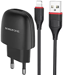 Мережевий зарядний пристрій Borofone BA49A Vast power 2.1a home charger + Lightning cable black