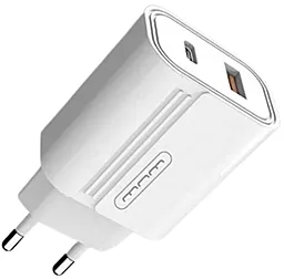 Сетевое зарядное устройство WUW C141 20w PD USB-C/USB-A ports charger white