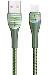 Кабель USB Usams U77 15w 3a 1.2m USB Type-C cable green (SJ542USB03)