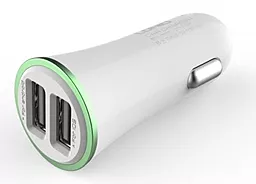Автомобільний зарядний пристрій LDNio DL-C28 17w 2xUSB-A ports car charger + micro USB cable green