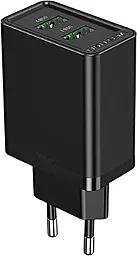 Мережевий зарядний пристрій Vention 18w QC3.0 2xUSB-A ports charger black (FBAB0-EU)