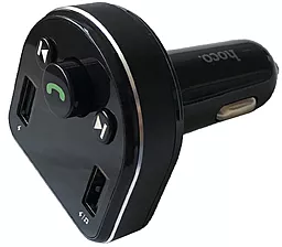 Автомобильное зарядное устройство с FM-модулятором Hoco DE1 2.4a 2xUSB-A ports car charger black