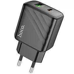 Сетевое зарядное устройство Hoco CS23A 30w PD USB-С/USB-A ports charger black