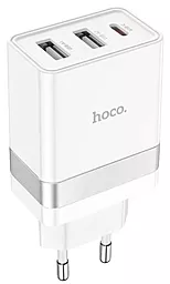 Сетевое зарядное устройство Hoco N21 Pro 30w PD 2xUSB-A/USB-C ports charger white