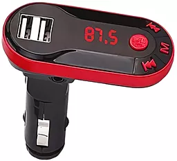 Автомобільний зарядний пристрій з FM трансмітером EasyLife I9BT 2.1a 2xUSB-A ports car charger red