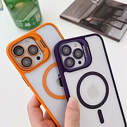 Чехол 1TOUCH Bracket Clear Camera Lens with MagSafe для Apple iPhone 13 Pro Max Deep Purple - миниатюра 4