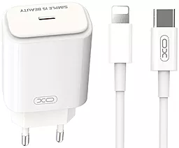 Сетевое зарядное устройство XO L90B 20w PD USB-C home charger + USB-C to Lightning cable white