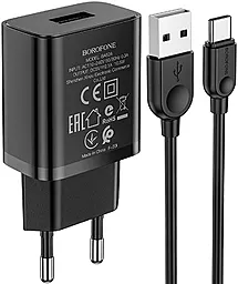 Мережевий зарядний пристрій Borofone BA52A Gamble 2.1a home charger + USB-C cable black