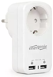 Сетевое зарядное устройство Energenie 2.1a 1 socket 2xUSB-A ports charger white (EG-ACU2-01-W)