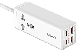 Мережевий зарядний пристрій LDNio SC1418 65w PD 2xUSB-C/2xUSB-A ports fast charger white
