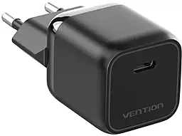 Мережевий зарядний пристрій Vention 30w GaN PD USB-C fast charger black (FAKB0-EU)