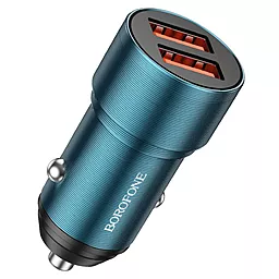 Автомобильное зарядное устройство Borofone BZ19B Wisdom 36w QC3.0 2xUSB-A ports car charger blue