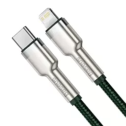 USB PD Кабель Baseus Cafule MetalUSB Type-C - Lightning Cable PD 20W Green (CATLJK-A06) - миниатюра 2