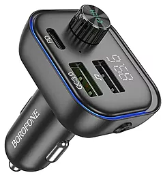 Автомобільний зарядний пристрій Borofone BC54 Acertar 30w PD USB-C/USB-A ports car charger black