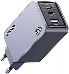 Сетевое зарядное устройство Ugreen X757 Nexode Pro 100w GaN PD 2xUSB-C/USB-A ports fast charger grey (25874)