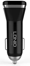 Автомобильное зарядное устройство LDNio DL-DC219 2.1a 2xUSB-A ports car charger + Lightning cable black