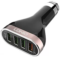 Автомобильное зарядное устройство с быстрой зарядкой LDNio DL-C701Q 35w QC2.0 4xUSB-A ports car charger black